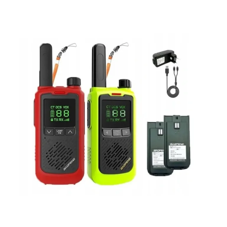 Baofeng BF-T17 2 tk mustad laste raadiosaatjad, 16 kanalit, 400-470 MHz, VOX-funktsioon, 1500 mAh aku, mürasummutusega