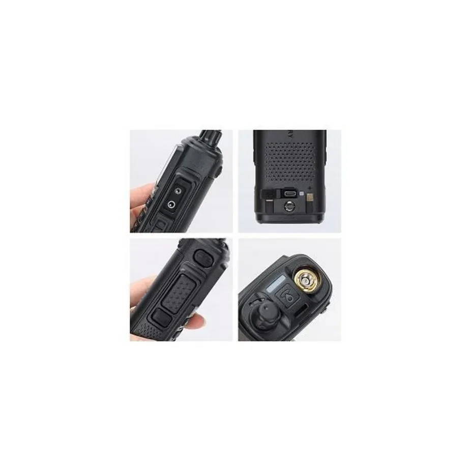 Baofeng UV-17E 5W 1800mAh must/roheline raadiosaatja VOX, FM-raadio ja taskulambiga, 10 km tööraadiusega – 6