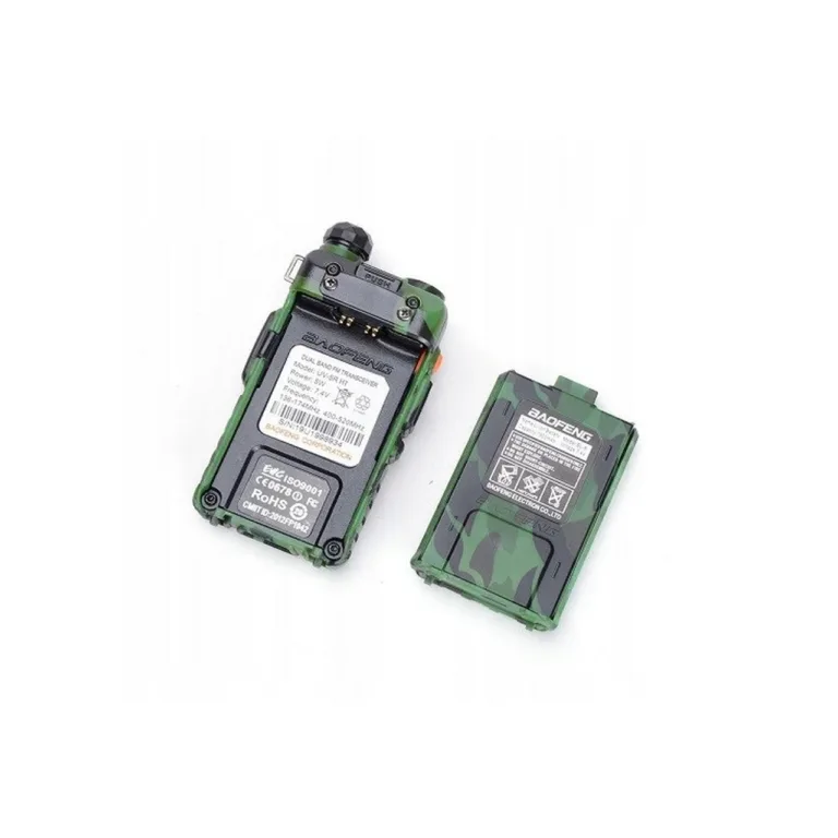Baofeng UV-5R 5W 1800mAh kamuflaaž käsiraadio FM/VOX/LED-taskulambiga