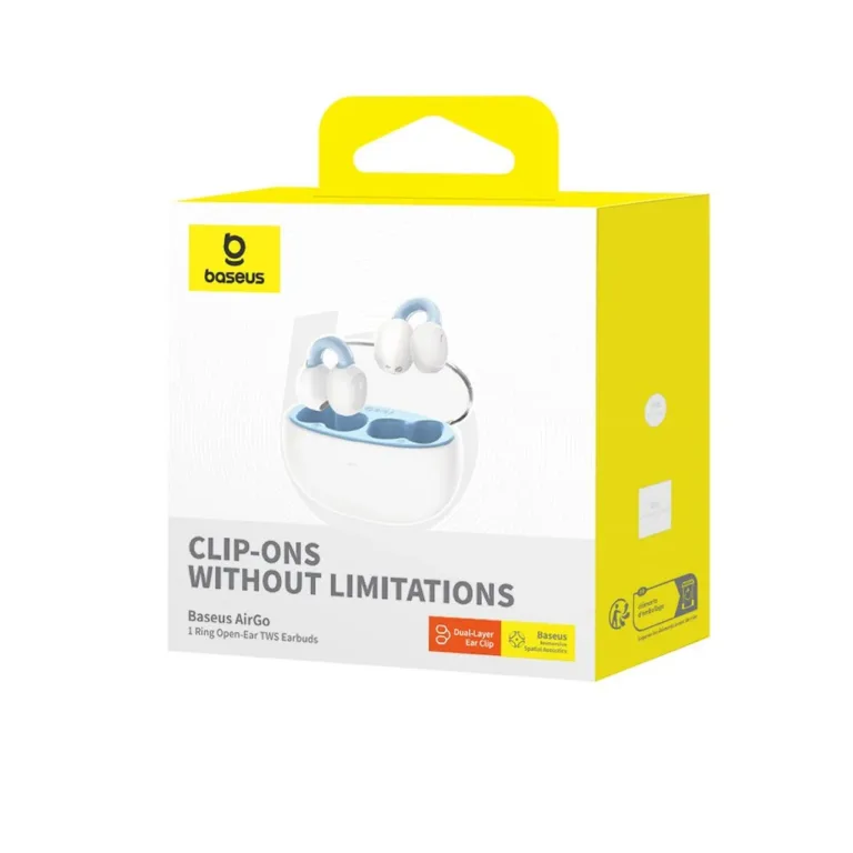 Baseus AirGo 1 A00069201223-00 valged TWS Bluetooth 5.3 veekindlad in-ear kõrvaklapid mikrofoniga ja laadimiskarbiga, 25h kasutusaeg