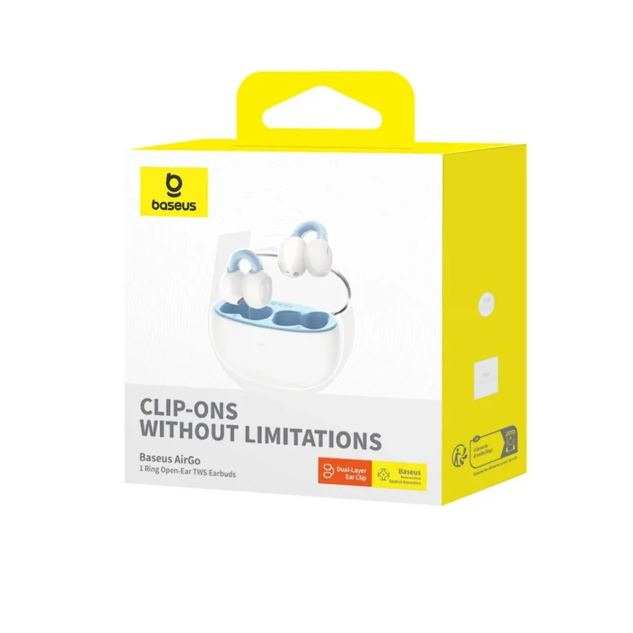 Baseus AirGo 1 A00069201223-00 valged TWS Bluetooth 5.3 veekindlad in-ear kõrvaklapid mikrofoniga ja laadimiskarbiga, 25h kasutusaeg – 6