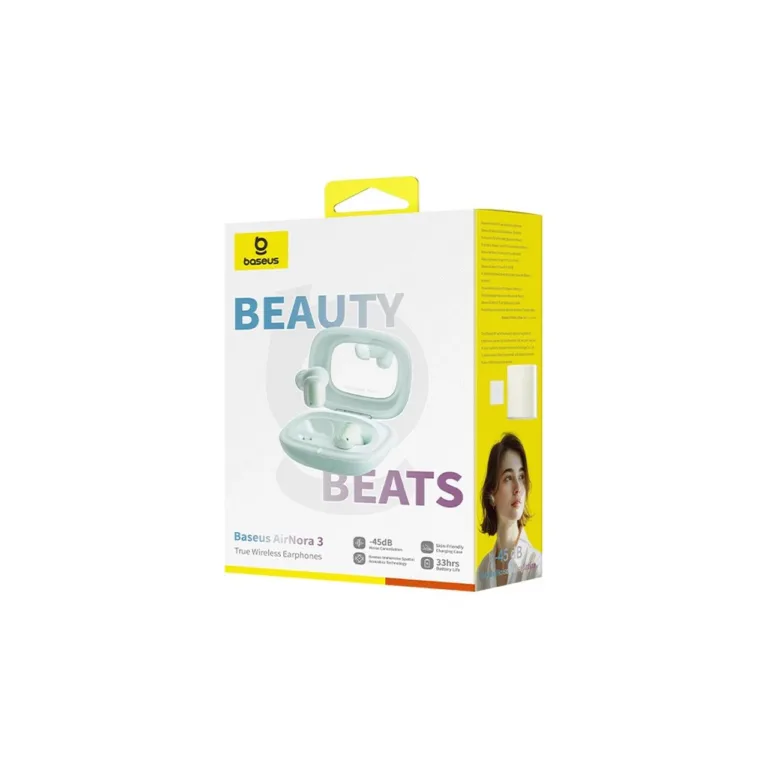 Baseus AirNora 3 A00076701633-00 rohelised TWS juhtmevabad in-ear kõrvaklapid ANC, Bluetooth 5.4, 30 h, laadimiskarbiga