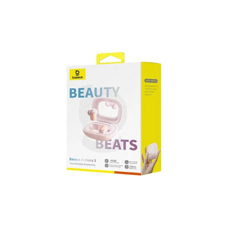 Baseus AirNora 3 roosad TWS Bluetooth 5.4 juhtmevabad in-ear kõrvaklapid ANC-ga, laadimiskarbi ja mikrofoniga, 30 h kuulamisaega, mudel A00076701413-00