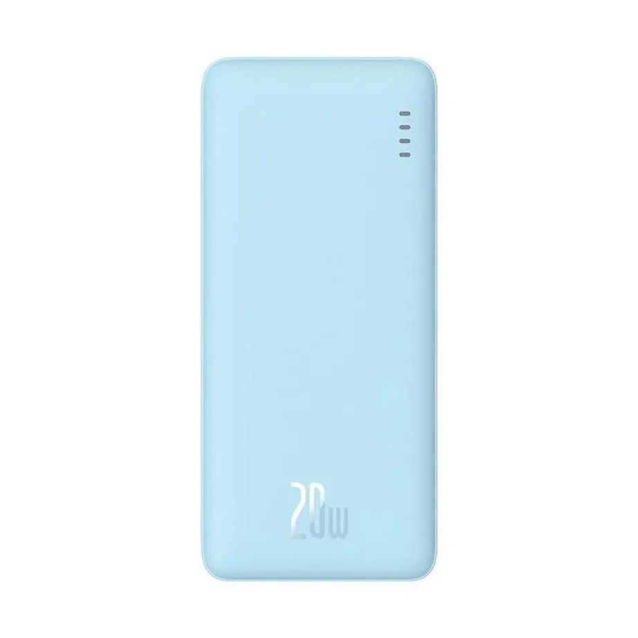Baseus Airpow P10022801313-00 10000mAh 20W sinine liitium-polümeer toitepank, kahe seadme samaaegseks laadimiseks, USB-C/USB-A/Micro-USB, LED-indikaatorid, kaasas kaabel – 2