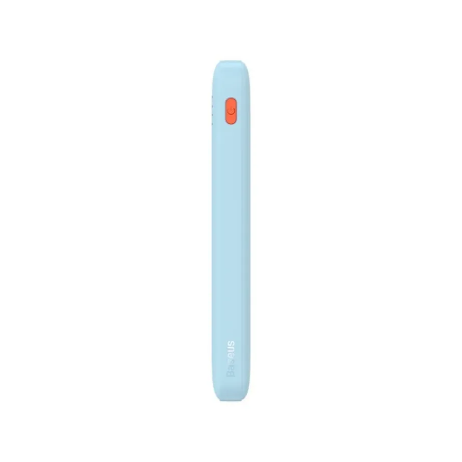 Baseus Airpow P10022801313-00 10000mAh 20W sinine liitium-polümeer toitepank, kahe seadme samaaegseks laadimiseks, USB-C/USB-A/Micro-USB, LED-indikaatorid, kaasas kaabel – 3
