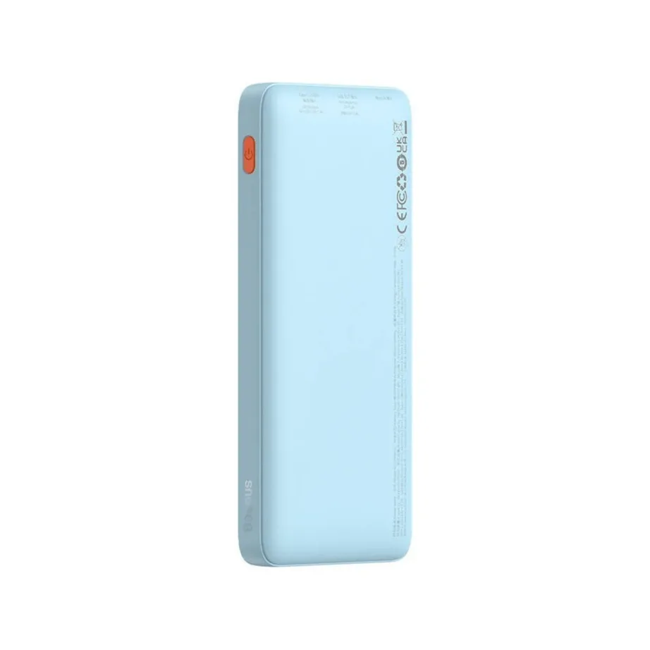 Baseus Airpow P10022801313-00 10000mAh 20W sinine liitium-polümeer toitepank, kahe seadme samaaegseks laadimiseks, USB-C/USB-A/Micro-USB, LED-indikaatorid, kaasas kaabel – 5