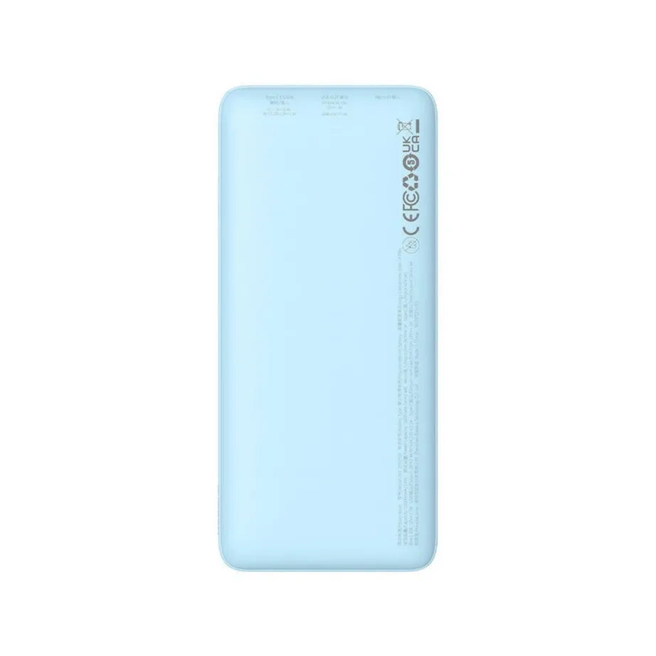 Baseus Airpow P10022801313-00 10000mAh 20W sinine liitium-polümeer toitepank, kahe seadme samaaegseks laadimiseks, USB-C/USB-A/Micro-USB, LED-indikaatorid, kaasas kaabel – 6