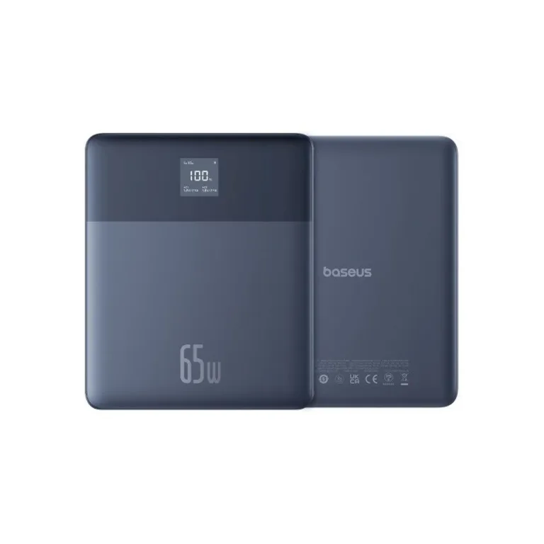 Baseus Blade2 P10063801323-00 12000 mAh sinine 65W kiirlaadimisega USB-C akupank, sisseehitatud ekraani ja kaitsega, 2 seadme samaaegseks laadimiseks