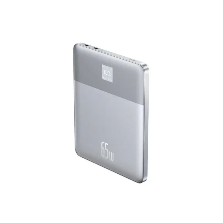 Baseus Blade2 P10063801S13-00 12000 mAh 65W hõbedane üliõhuke kiirlaadimisega USB-C akupank sisseehitatud ekraani ja suure turvalisusega, sobib sülearvutitele, telefonidele ja tahvelarvutitele.