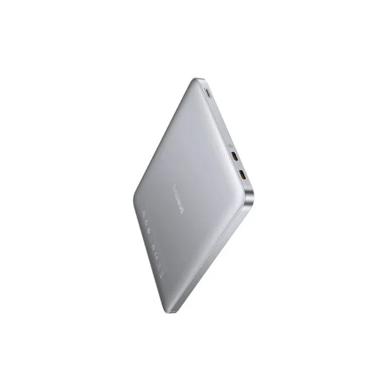 Baseus Blade2 P10063801S13-00 12000 mAh 65W hõbedane üliõhuke kiirlaadimisega USB-C akupank sisseehitatud ekraani ja suure turvalisusega, sobib sülearvutitele, telefonidele ja tahvelarvutitele.