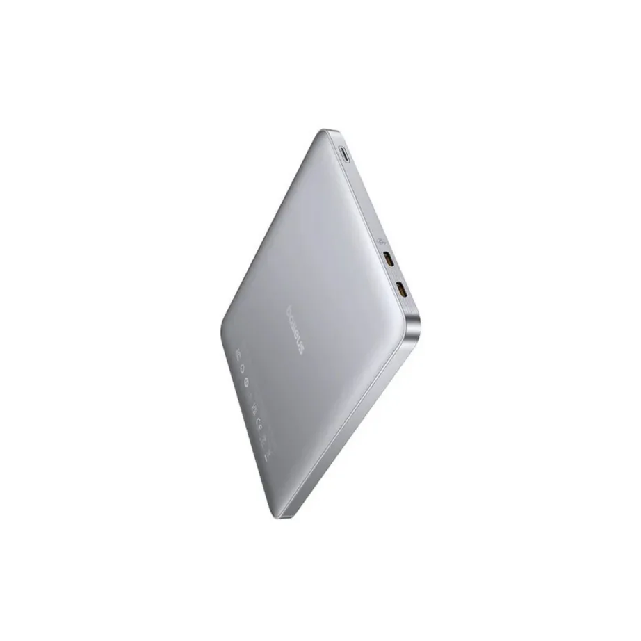 Baseus Blade2 P10063801S13-00 12000 mAh 65W hõbedane üliõhuke kiirlaadimisega USB-C akupank sisseehitatud ekraani ja suure turvalisusega, sobib sülearvutitele, telefonidele ja tahvelarvutitele. – 3