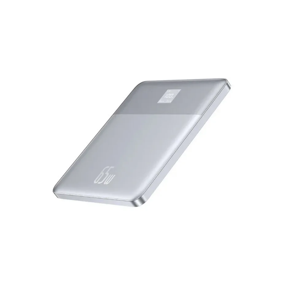 Baseus Blade2 P10063801S13-00 12000 mAh 65W hõbedane üliõhuke kiirlaadimisega USB-C akupank sisseehitatud ekraani ja suure turvalisusega, sobib sülearvutitele, telefonidele ja tahvelarvutitele. – 5