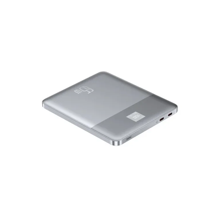 Baseus Blade2 P10063801S13-00 12000 mAh 65W hõbedane üliõhuke kiirlaadimisega USB-C akupank sisseehitatud ekraani ja suure turvalisusega, sobib sülearvutitele, telefonidele ja tahvelarvutitele.