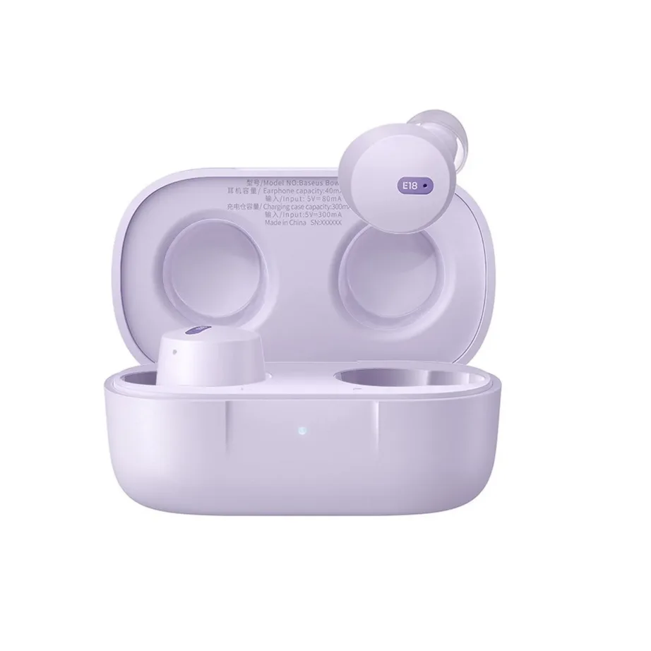 Baseus Bowie E18 lilla TWS in-ear juhtmevaba kõrvaklappide komplekt kõnedele ja muusikale, IPX4, Bluetooth 5.3, laadimiskarbi ja mürasummutusega – 3