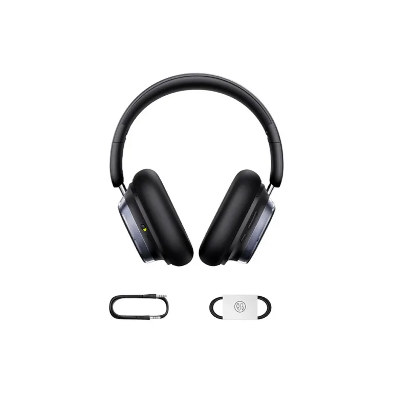 Baseus Bowie H1s mustad Bluetooth 5.4 juhtmevabad aktiivse mürasummutusega kõrvaklapid, 800 mAh aku, mikrofoniga, pea peale