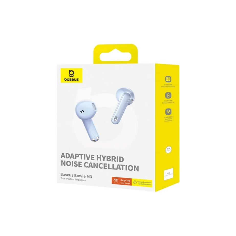 Baseus Bowie M3 Galaxy Blue TWS Bluetooth 5.3 in-ear kõrvaklapid mikrofoniga, 6,5 t tööaeg, USB-C ja juhtmevaba laadimine, laadimiskarbiga – 7