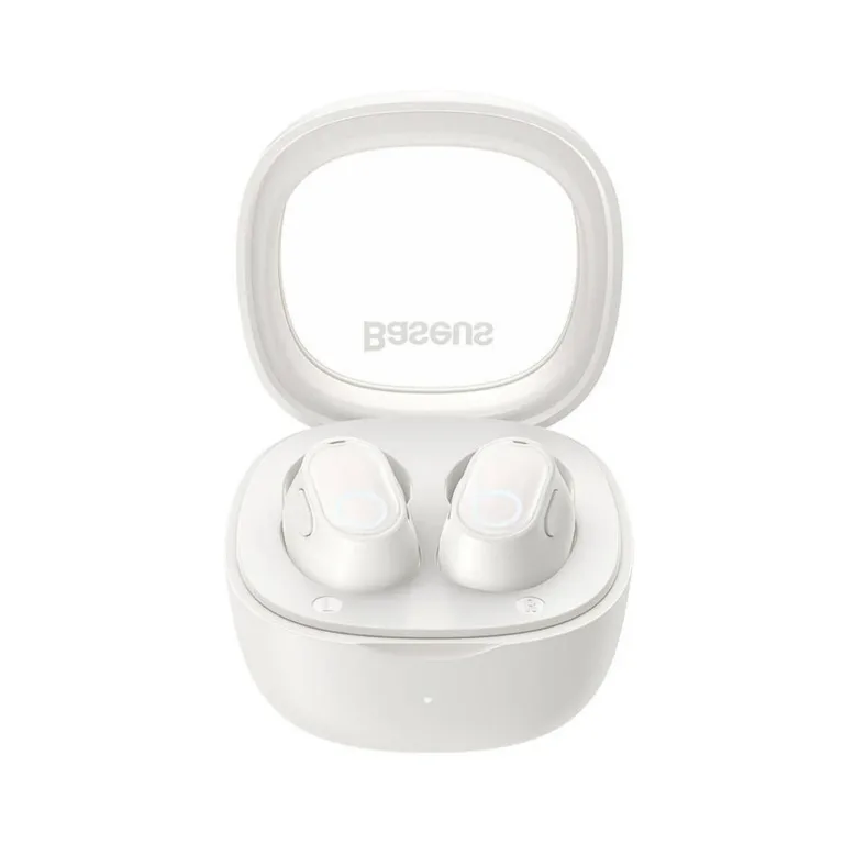 Baseus Bowie WM02 valged TWS in-ear juhtmevabad kõrvaklapid laadimiskarbiga, Bluetooth 5.3, kuni 25 h aku, USB-C