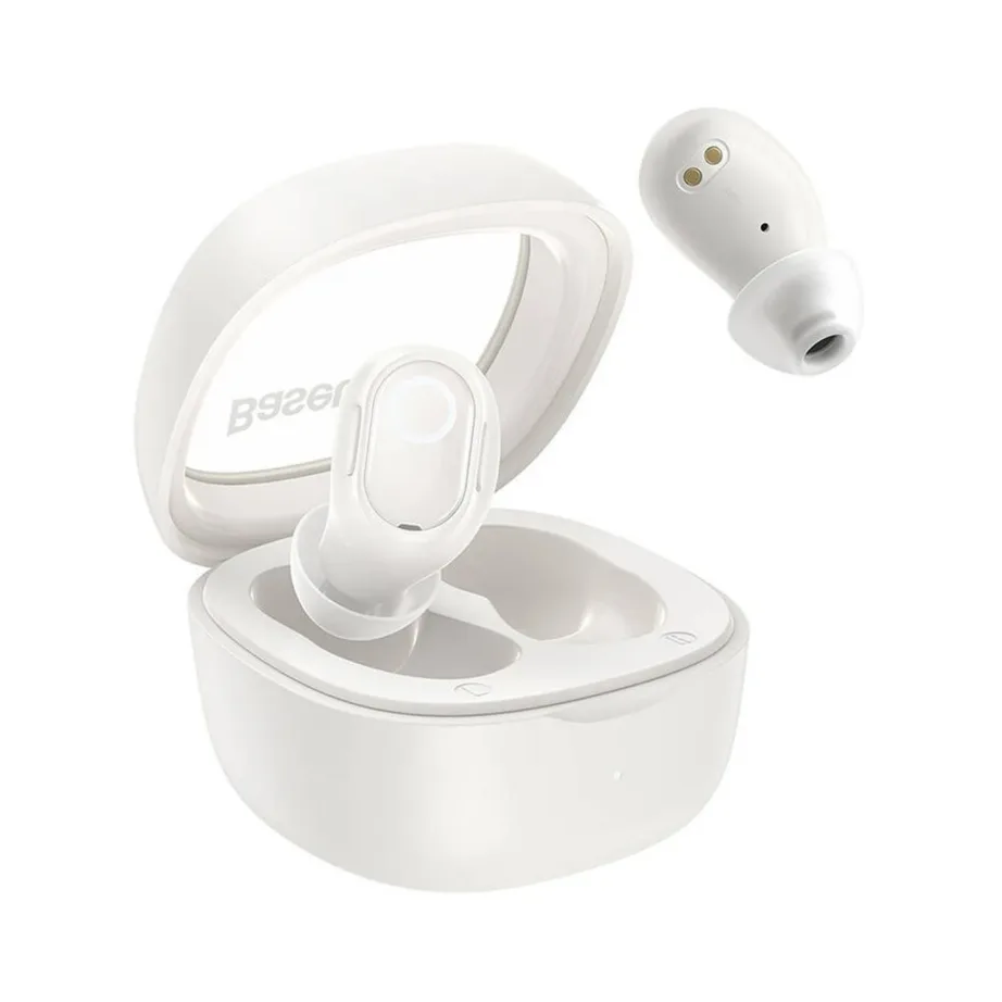 Baseus Bowie WM02 valged TWS in-ear juhtmevabad kõrvaklapid laadimiskarbiga, Bluetooth 5.3, kuni 25 h aku, USB-C