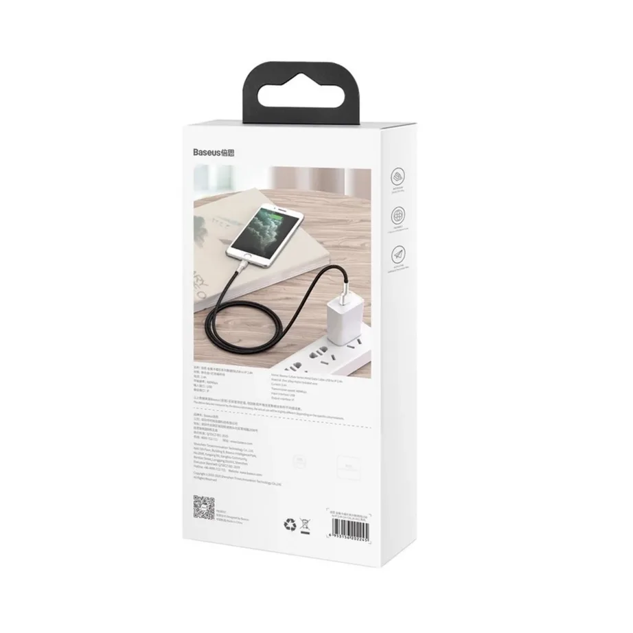 Baseus Cafule CALJK-A01 1 m must USB-A – Lightning laadimis- ja andmekaabel, 2.4A – 11