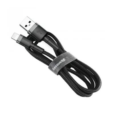 Baseus Cafule CALKLF-BG1 1 m must USB-A–Lightning kaabel 2,4 A andmeedastuseks ja laadimiseks