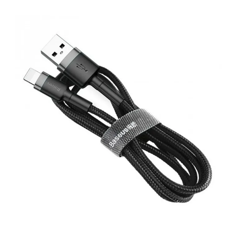 Baseus Cafule CALKLF-BG1 1 m must USB-A–Lightning kaabel 2,4 A andmeedastuseks ja laadimiseks