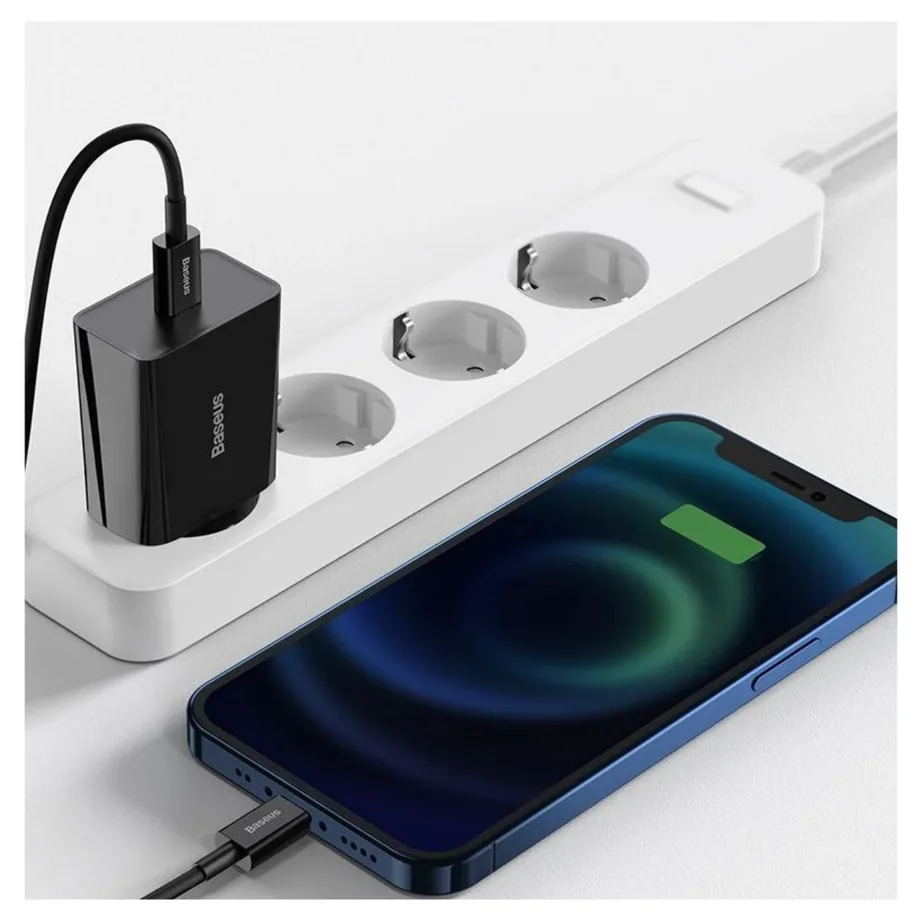 Baseus CCFS-SN01 20W must USB-C kiirlaadija, AC toiteadapter, 1 port, nutitelefonile, 50x43x26 mm - 7