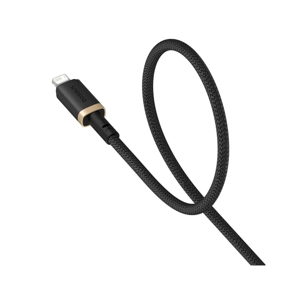 Baseus Dura P10377801U01-00 1 m 2,4 A must/kuldne nailonist USB-A–Lightning kiirlaadimiskaabel Apple’i seadmetele – 4