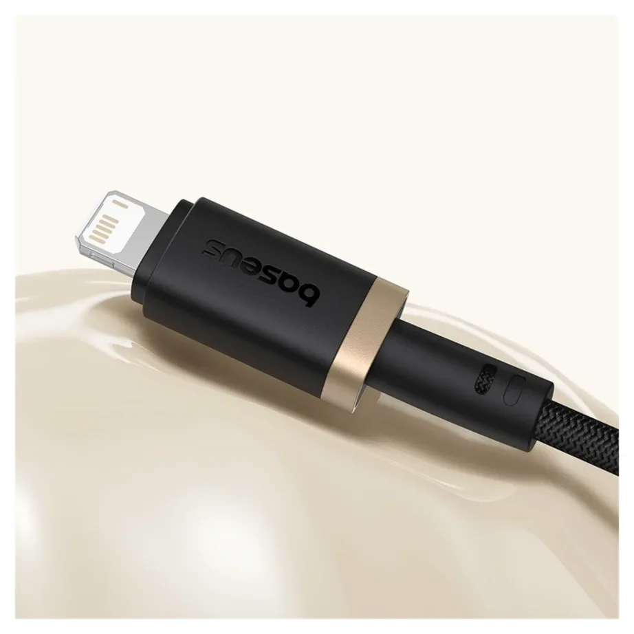 Baseus Dura P10377801U01-00 1 m 2,4 A must/kuldne nailonist USB-A–Lightning kiirlaadimiskaabel Apple’i seadmetele – 8