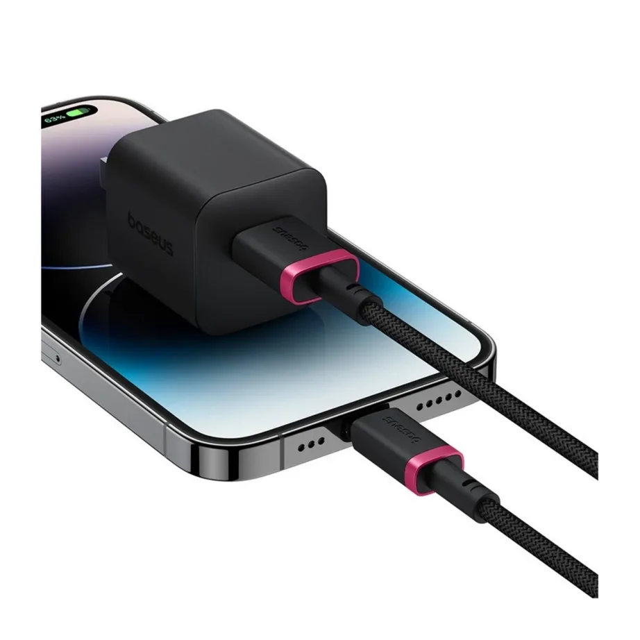 Baseus Dura P10377801U01-01 1 m 2,4A must/punane nailonist USB-A to Lightning kiirlaadimiskaabel Apple seadmetele – 6