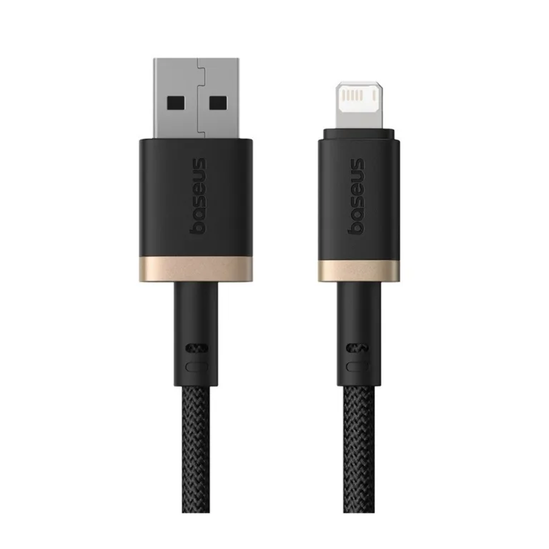 Baseus Dura P10377801U01-02 2 m 2,4A USB-A–Lightning must/kuldne nailonist kiirlaadimiskaabel Apple seadmetele