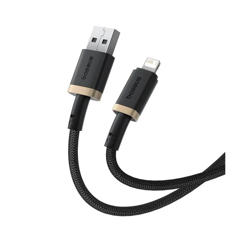 Baseus Dura P10377801U01-02 2 m 2,4A USB-A–Lightning must/kuldne nailonist kiirlaadimiskaabel Apple seadmetele