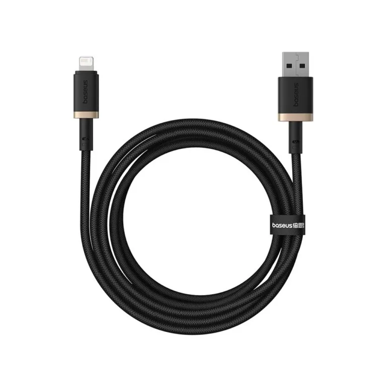Baseus Dura P10377801U01-02 2 m 2,4A USB-A–Lightning must/kuldne nailonist kiirlaadimiskaabel Apple seadmetele