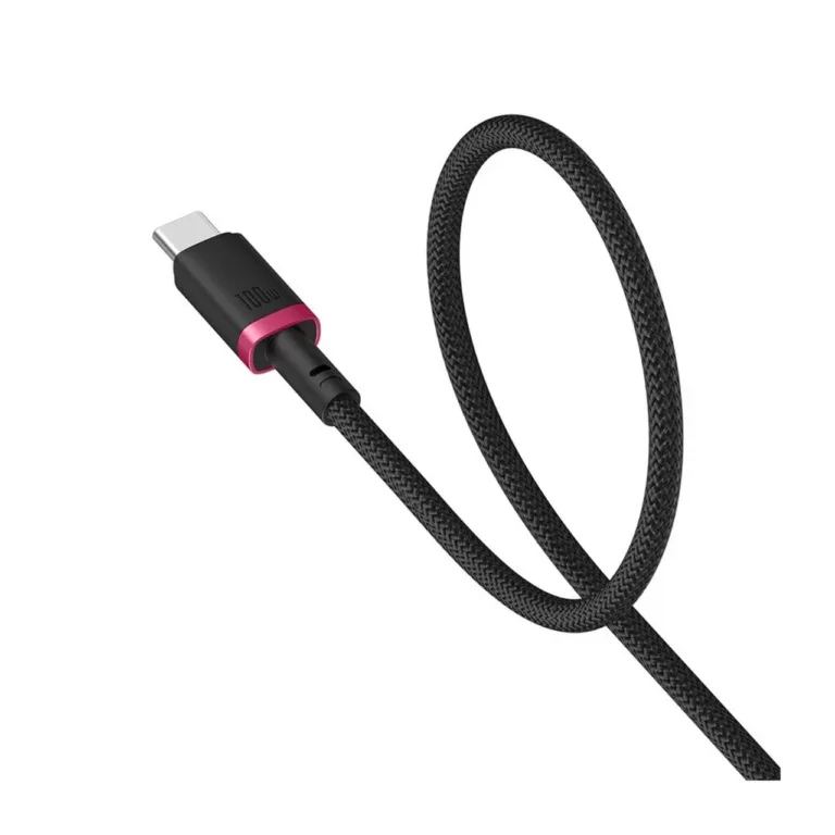 Baseus Dura P10377803U01-01 1 m 100 W USB-C–USB-C kiirlaadimiskaabel alumiinium, nailon, must/punane