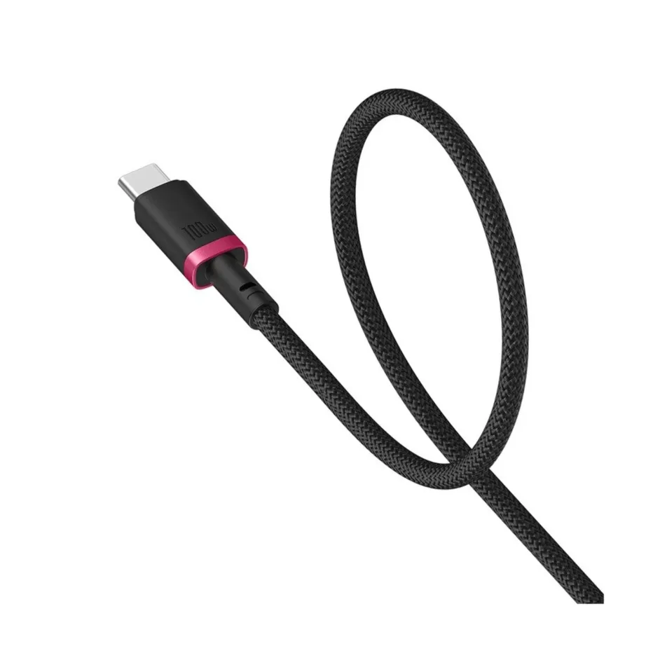 Baseus Dura P10377803U01-01 1 m 100 W USB-C–USB-C kiirlaadimiskaabel alumiinium, nailon, must/punane – 2