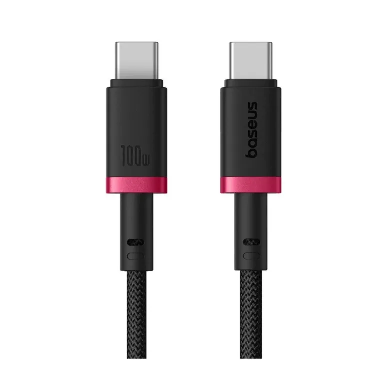 Baseus Dura P10377803U01-01 1 m 100 W USB-C–USB-C kiirlaadimiskaabel alumiinium, nailon, must/punane