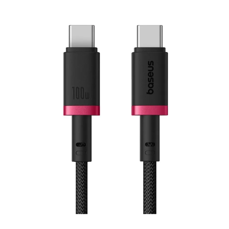 Baseus Dura P10377803U01-01 1 m 100 W USB-C–USB-C kiirlaadimiskaabel alumiinium, nailon, must/punane – 5