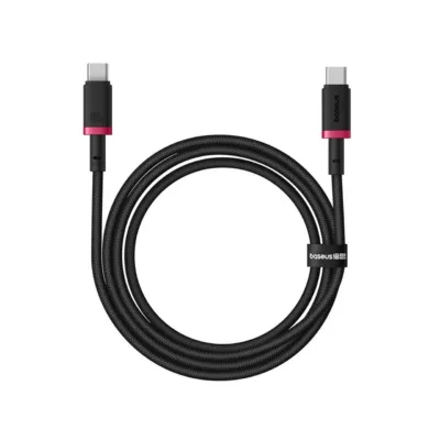 Baseus Dura P10377803U01-01 1 m 100 W USB-C–USB-C kiirlaadimiskaabel alumiinium, nailon, must/punane
