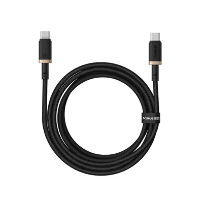 Baseus Dura P10377803U01-02 2 m 100W must/kuldne USB-C – USB-C kiirlaadimiskaabel nailonkattega