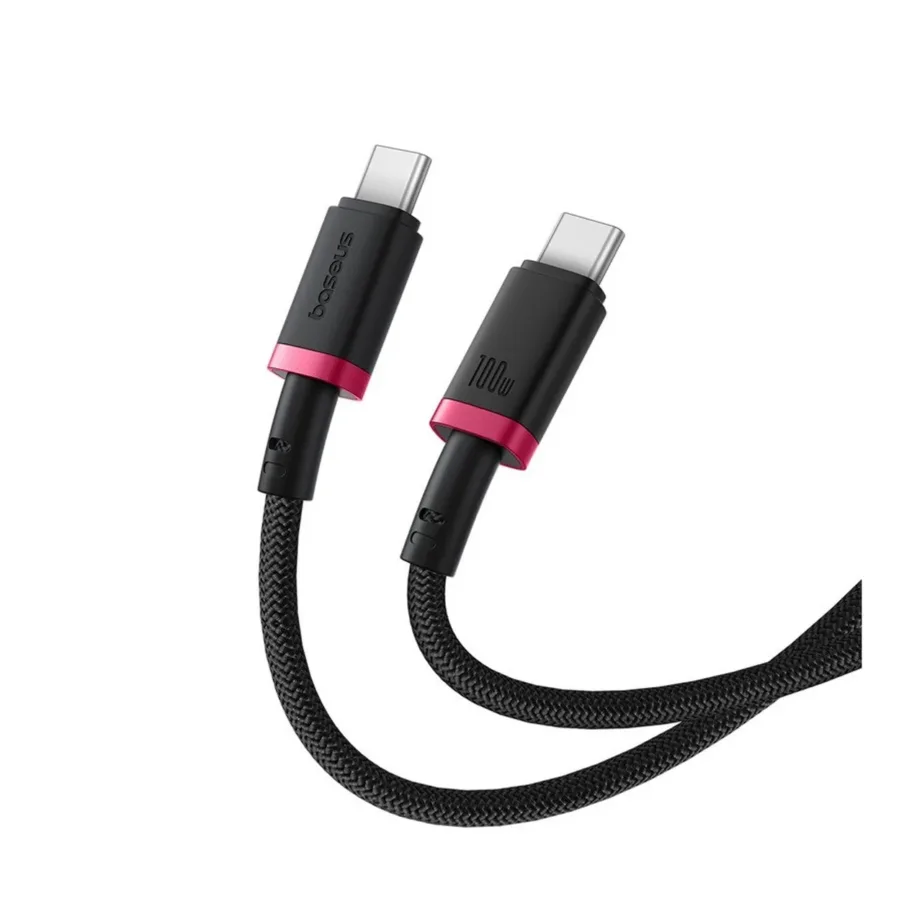 Baseus Dura P10377803U01-03 2 m 100 W USB-C kiirlaadimiskaabel, nailon, must/punane – 4