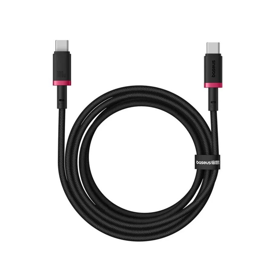 Baseus Dura P10377803U01-03 2 m 100 W USB-C kiirlaadimiskaabel, nailon, must/punane