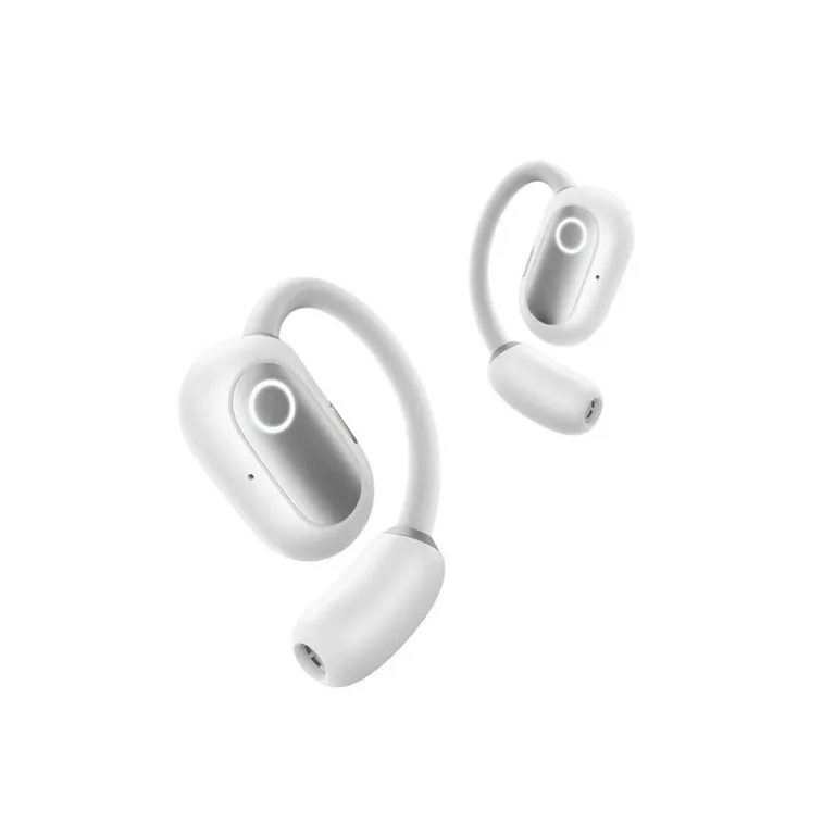 Baseus Eli Fit A00073200213-00 valged IPX4 avatud tüüpi Bluetooth 5.3 open-ear juhtmevabad peakomplektid USB-C laadimisega, puutetundliku juhtimisega, 7,5-tunnise kuulamisajaga, kahe kõrva jaoks kõnede ja muusika esitamiseks