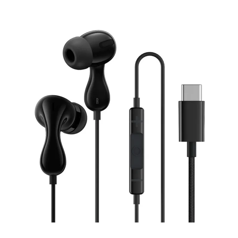 Baseus Encok CZ20 USB-C juhtmega mustad in-ear kõrvaklapid mikrofoniga, 1.1 m ABS kaabel