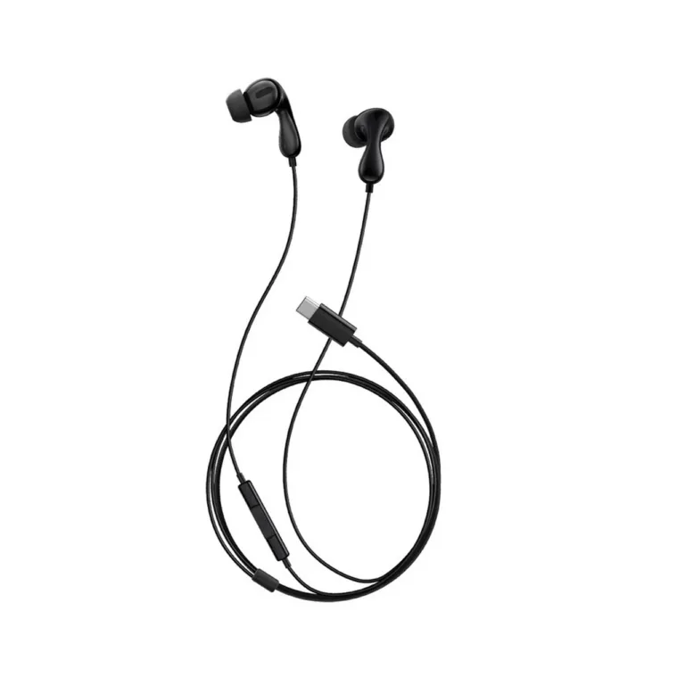 Baseus Encok CZ20 USB-C juhtmega mustad in-ear kõrvaklapid mikrofoniga, 1.1 m ABS kaabel