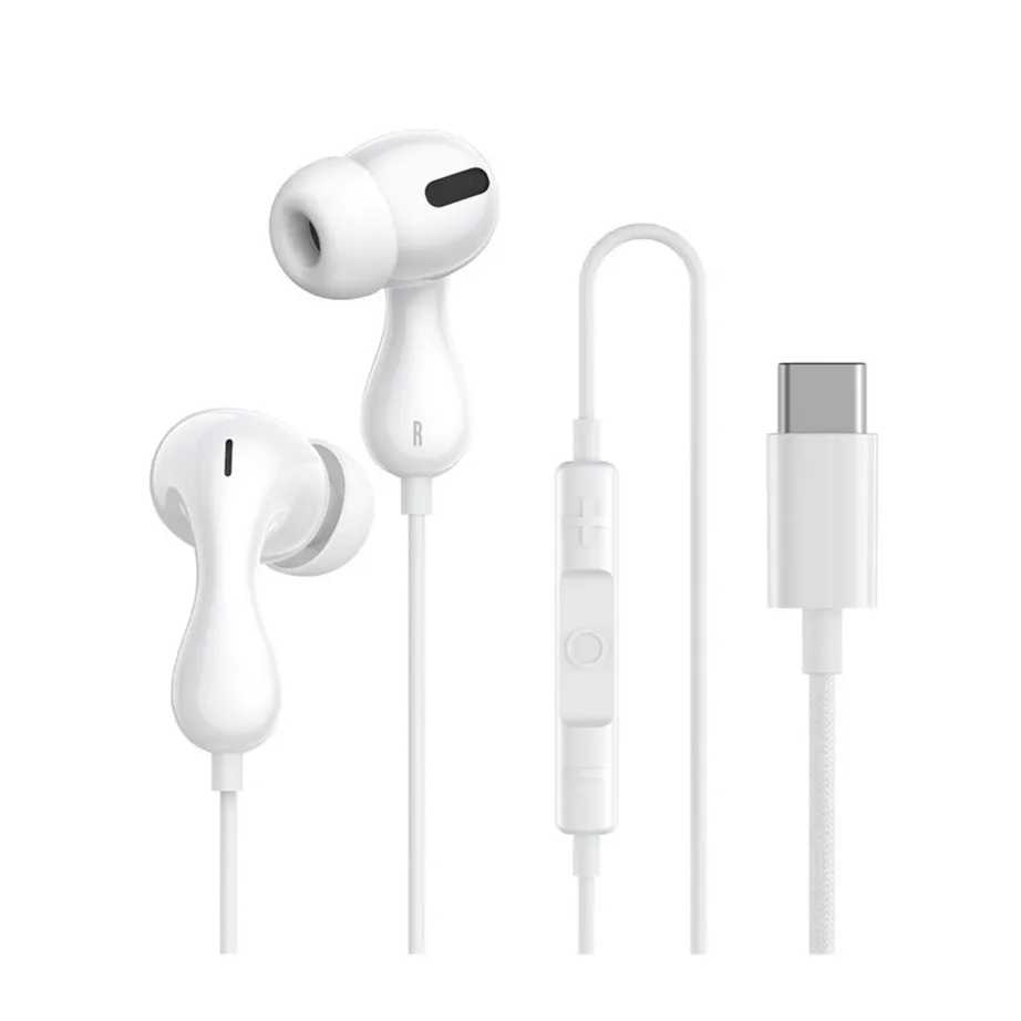 Baseus Encok CZ20 USB-C valged 1,1 m juhtmega kõrvasisesed kõrvaklapid mikrofoniga - 2
