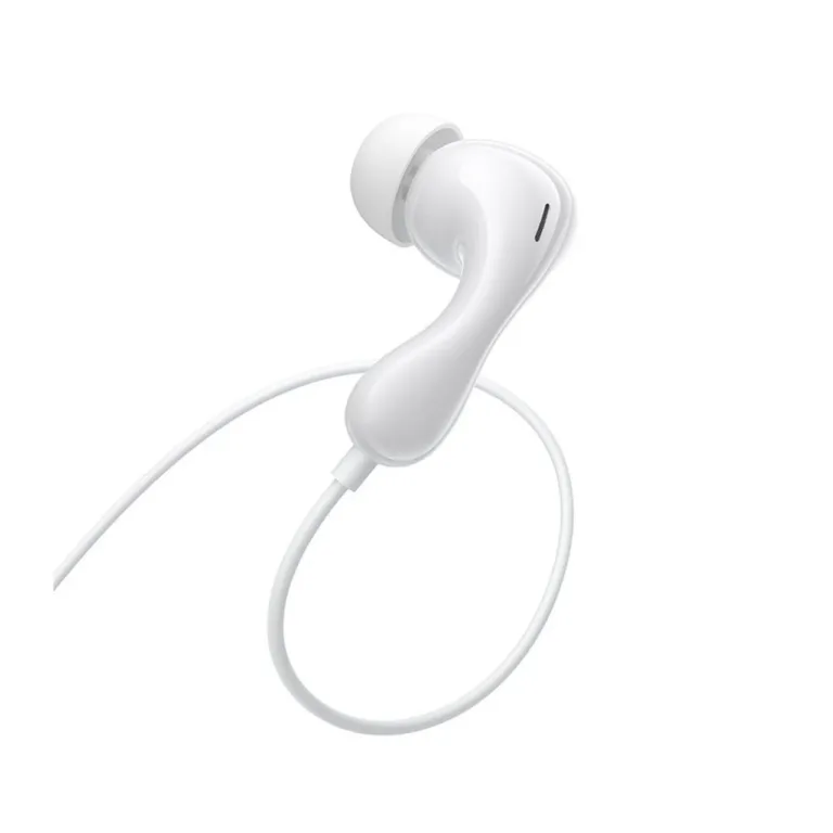 Baseus Encok HZ20 1,1 m ABS valged juhtmega in-ear kõrvaklapid mikrofoniga, 3,5 mm ühendus kõnede ja muusika jaoks