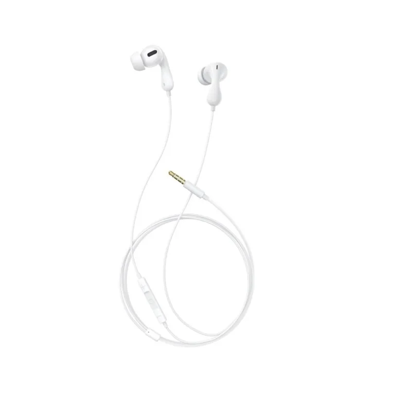 Baseus Encok HZ20 1,1 m ABS valged juhtmega in-ear kõrvaklapid mikrofoniga, 3,5 mm ühendus kõnede ja muusika jaoks