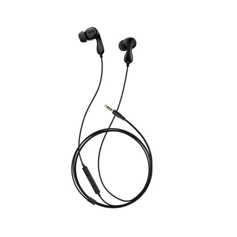 Baseus Encok HZ20 1,1 m mustad juhtmega in-ear kõrvaklapid mikrofoniga, 3,5 mm pistik, nuppjuhtimine