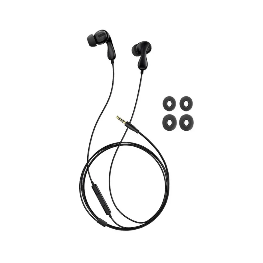 Baseus Encok HZ20 1,1 m mustad juhtmega in-ear kõrvaklapid mikrofoniga, 3,5 mm pistik, nuppjuhtimine - 3