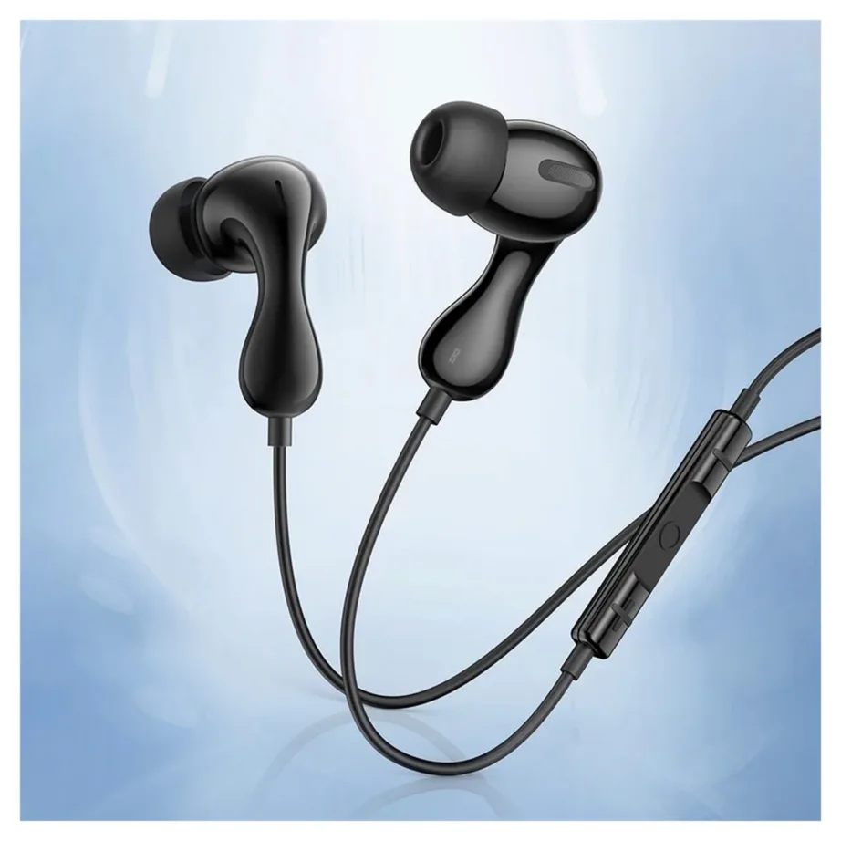 Baseus Encok HZ20 1,1 m mustad juhtmega in-ear kõrvaklapid mikrofoniga, 3,5 mm pistik, nuppjuhtimine - 7