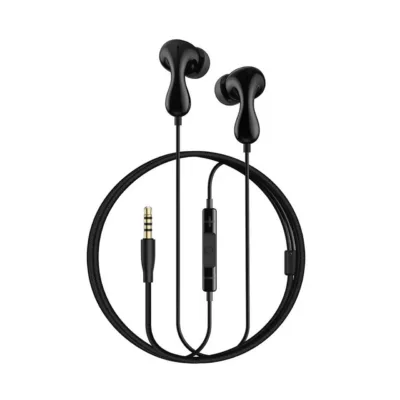Baseus Encok HZ20 1,1 m mustad juhtmega in-ear kõrvaklapid mikrofoniga, 3,5 mm pistik, nuppjuhtimine